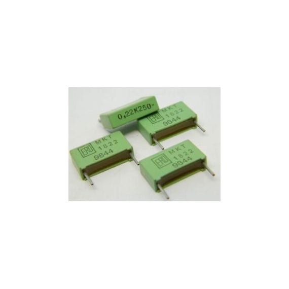 Condensatore poliestere MKT1822 0,39uF 100V - confezione 5 pezzi Condensatore poliestere MKT1822 0,39uF 100V - confezione 5 pezzi